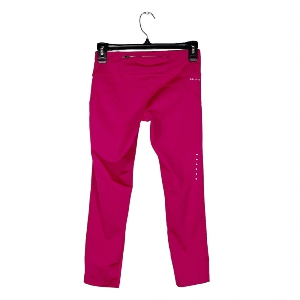 Nike Dri-Fit Legend Hot Pink Zip Pocket Pull On Tight Capri Leggings Size XS